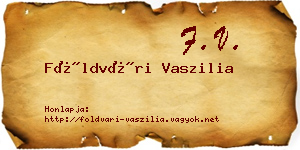 Földvári Vaszilia névjegykártya